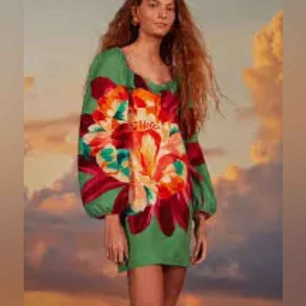 Farm Rio. Tropicart Mini Dress